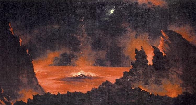 Jules Tavernier Volcano at Night